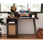 Bàn làm việc Minis gỗ mây, kệ sách và tủ cánh mở đầy đủ công năng, đã lắp đặt sẵn, bảo hành 12 tháng — ảnh 4