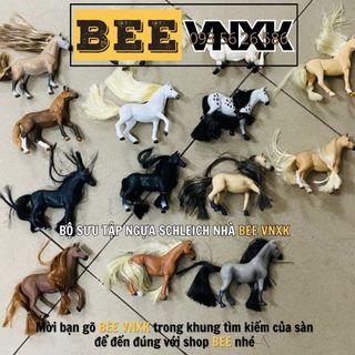Mô hình Ngựa Schleich nhựa nguyên sinh cao cấp, cỡ lớn, bờm và đuôi lông tháo rời BEE VNXK