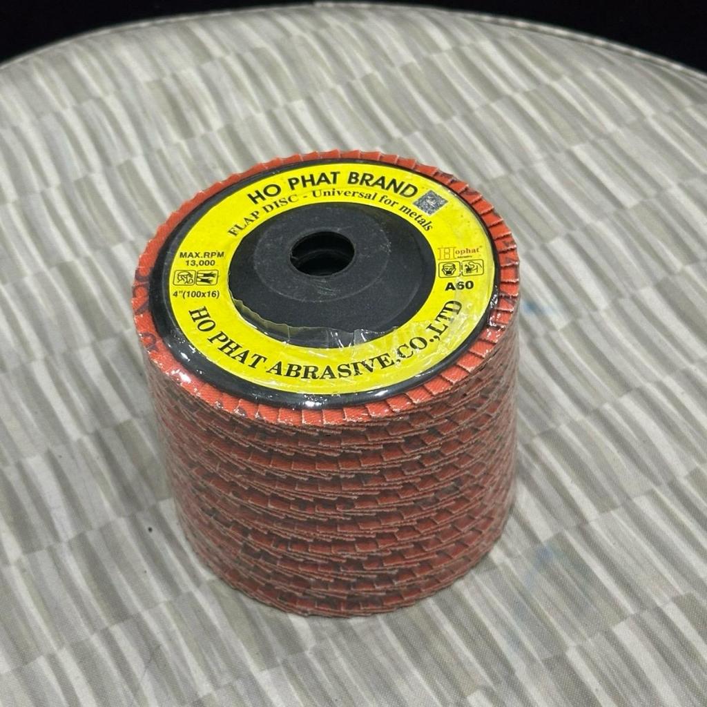 Đá nhám xếp | Nhám đánh bóng 4 inch Hophat kích thước 100 x 16mm độ hạt A40 / A60 / A80 dùng mài nhẵn, chà nhám