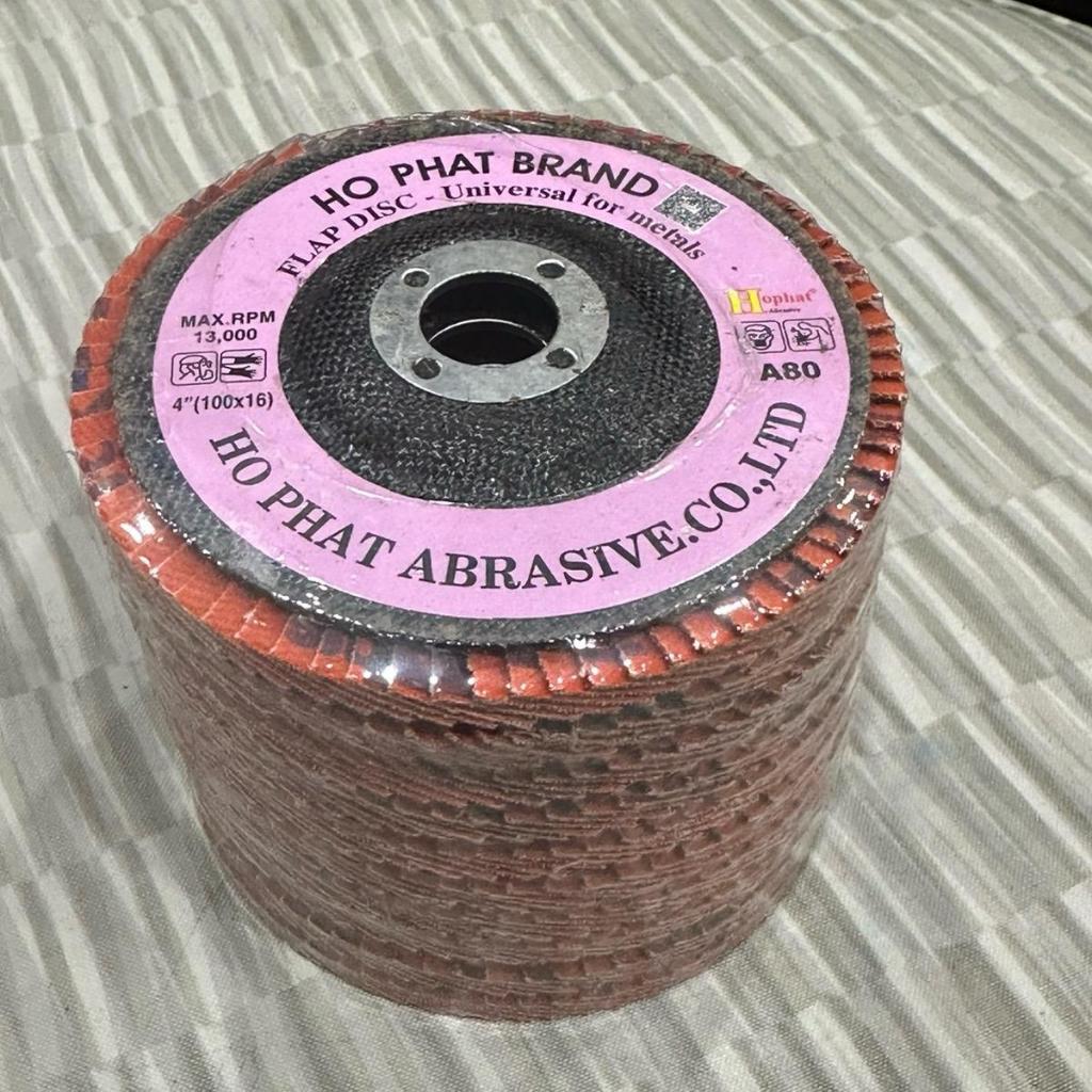 Đá nhám xếp | Nhám đánh bóng 4 inch Hophat kích thước 100 x 16mm độ hạt A40 / A60 / A80 dùng mài nhẵn, chà nhám