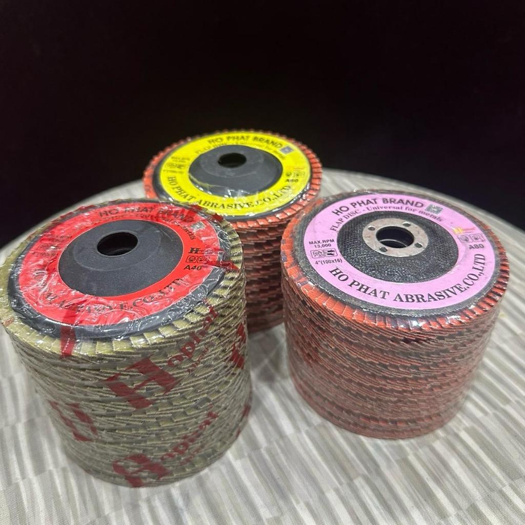 Đá nhám xếp | Nhám đánh bóng 4 inch Hophat kích thước 100 x 16mm độ hạt A40 / A60 / A80 dùng mài nhẵn, chà nhám