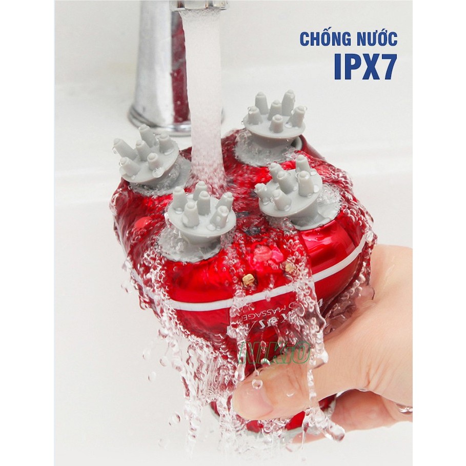 Máy massage đầu, gội đầu cầm tay hồng ngoại rung và xoa bóp Nikio NK-111 - Giảm đau nhức đầu