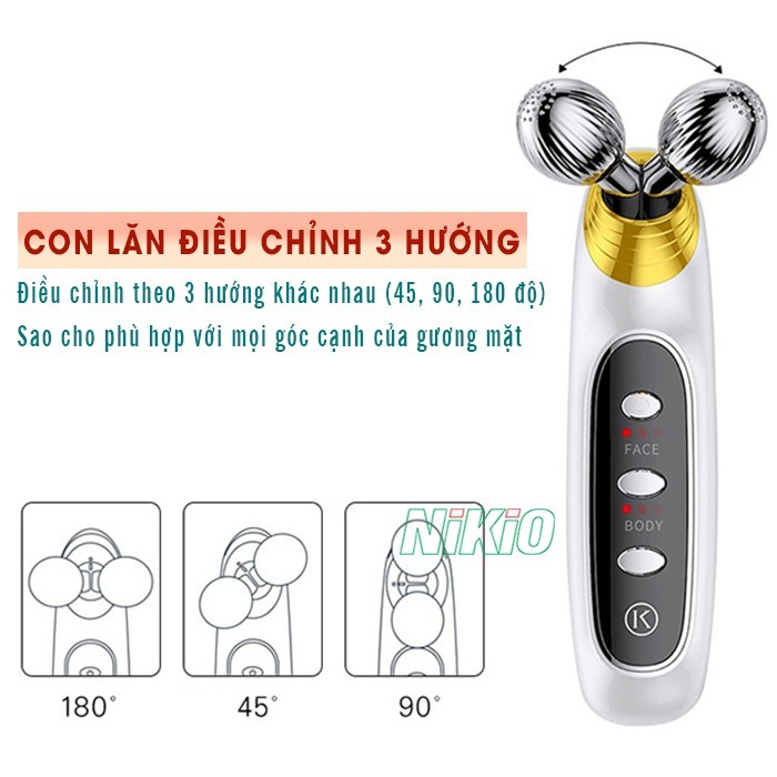 Máy massage nâng cơ mặt Nikio NK-125 - Cải thiện làn da, xóa nếp nhăn, công nghệ EMS mát xa hiệu quả