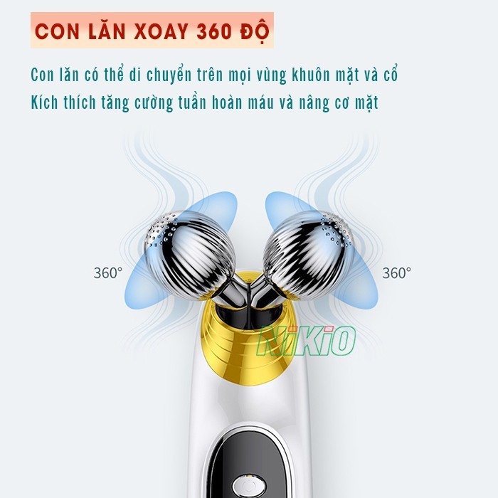 Máy massage nâng cơ mặt Nikio NK-125 - Cải thiện làn da, xóa nếp nhăn, công nghệ EMS mát xa hiệu quả