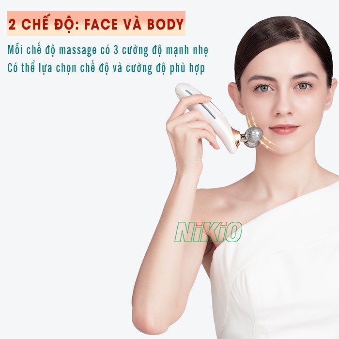 Máy massage nâng cơ mặt Nikio NK-125 - Cải thiện làn da, xóa nếp nhăn, công nghệ EMS mát xa hiệu quả