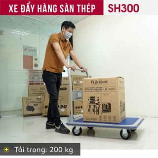 Xe đẩy hàng sàn thép 4 bánh nhập khẩu FujiHome - Hàng chính hãng - Tải trọng lớn