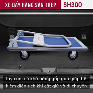 Xe đẩy hàng sàn thép 4 bánh nhập khẩu FujiHome - Hàng chính hãng - Tải trọng lớn