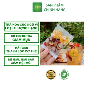 Combo 30 gói trà hoa cúc ngũ vị Thảo dược xanh số 1 JINDO thượng hạng 12g tác dụng giúp đẹp da, tốt cho sức khỏe