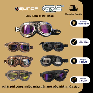 Kính phi công nhiều màu gắn mũ bảo hiểm nửa đầu SUNDA, GRS
