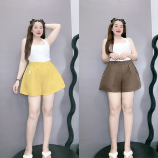 Quần đùi Bigsize lưng thun dáng chữ A có túi co giãn chất vải xốp mềm nhẹ thoáng mát Q15