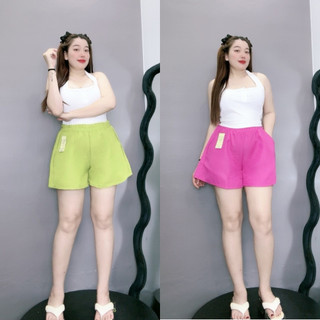 Quần đùi Bigsize lưng thun dáng chữ A có túi co giãn chất vải xốp mềm nhẹ thoáng mát Q15