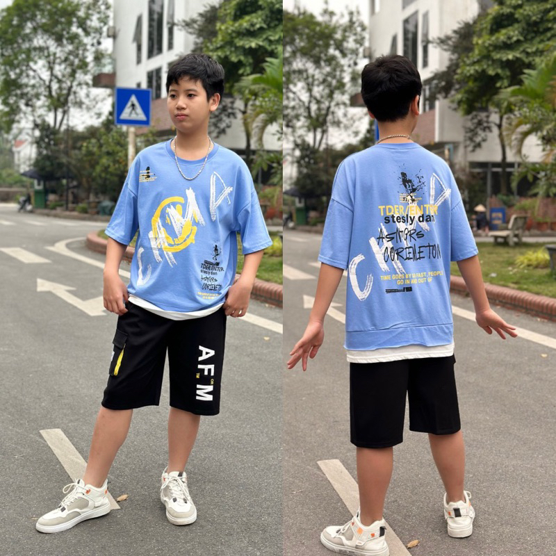 (Xả lẻ size) bộ đồ bé trai size đại 40-60kg hàng QC cao cấp