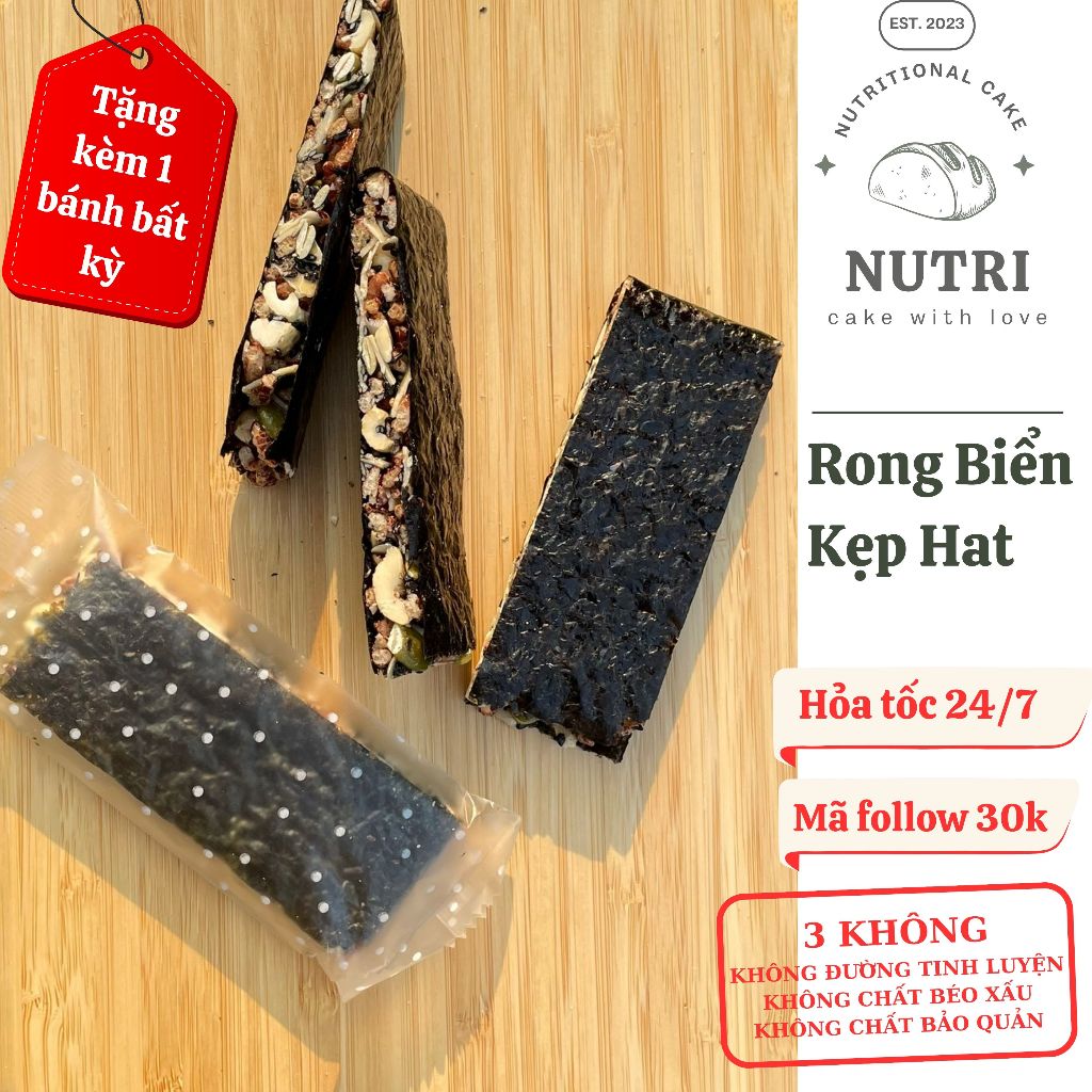 Rong Biển Kẹp Hạt Dinh Dưỡng Và Gạo Lứt PURE, Snack Rong Biển, Eat ...
