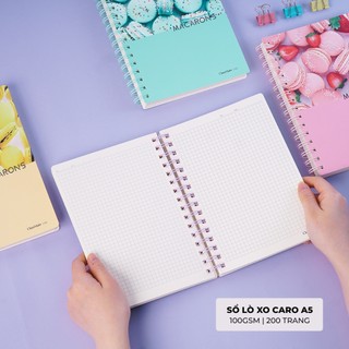 Sổ Lò Xo Kẻ Caro 180/200 Trang A5/A6/A7/B5 CLASSMATE MACARON, Sổ Tay Ghi Chép, Take Note, Bujo - 100gsm 20-001B5/A5