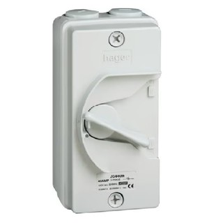 JG220U- Cầu Dao Cách Ly 2 Cực 20A - Isolator Hager AC22 - 2P 20A IP66