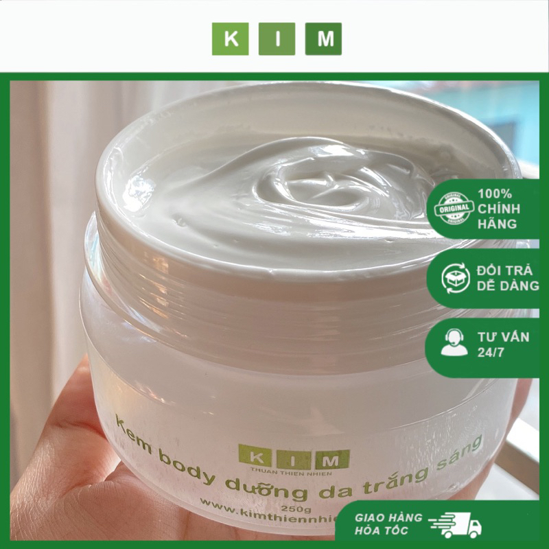 Kem body Kim không bết rít, không lộ vân phù hợp thời tiết VN nắng nóng - Dưỡng trắng cấp ẩm