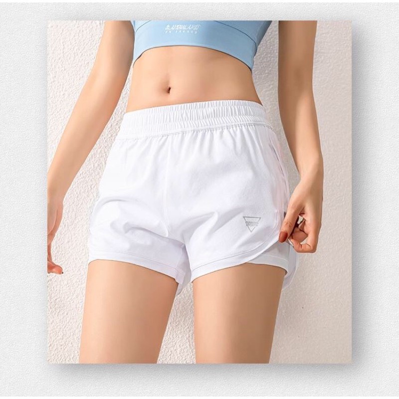 Quần đùi thể thao vạt tròn 2 lớp nữ phù hợp chơi boxer tập gym, chạy bộ, yoga, aerobic... của YOU SPED(QL028)