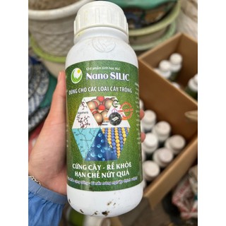 NANO SILIC HLC 5L - CỨNG CÂY, CHỐNG NẤM BỆNH, CHỐNG NỨT TRÁI, TĂNG KHẢ NĂNG DẪN TRUYỀN DINH DƯỠNG CHO CÂY - 500ML