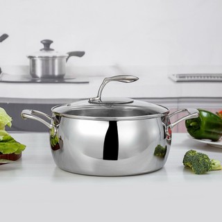 Nồi canh Oyatton [557] inox 3 lớp dày đẹp quả táo 20/24/26cm nấu canh, kho hầm chuẩn vị O557