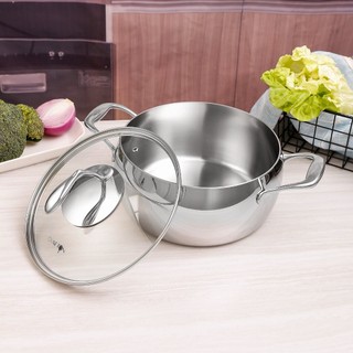 Nồi canh Oyatton [557] inox 3 lớp dày đẹp quả táo 20/24/26cm nấu canh, kho hầm chuẩn vị O557