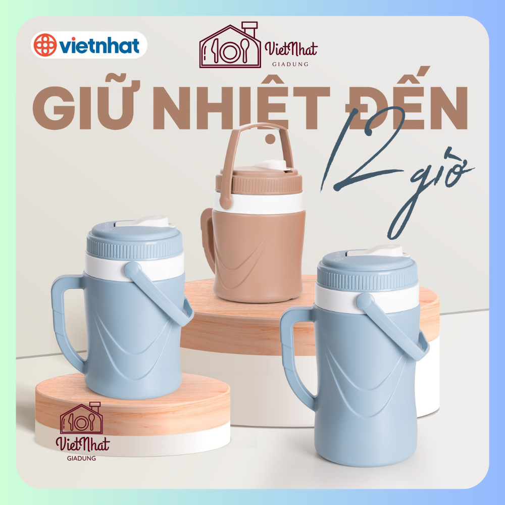 Bình ủ nhiệt 2L-3L-3.8L Việt Nhật cao cấp, Bình đựng thức ăn