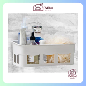 Khay đựng vật dụng nhà tắm nhà bếp dán tường Việt Nhật (5698/5699) 2 size, Khay đựng đồ đa năng nhựa PP cao cấp