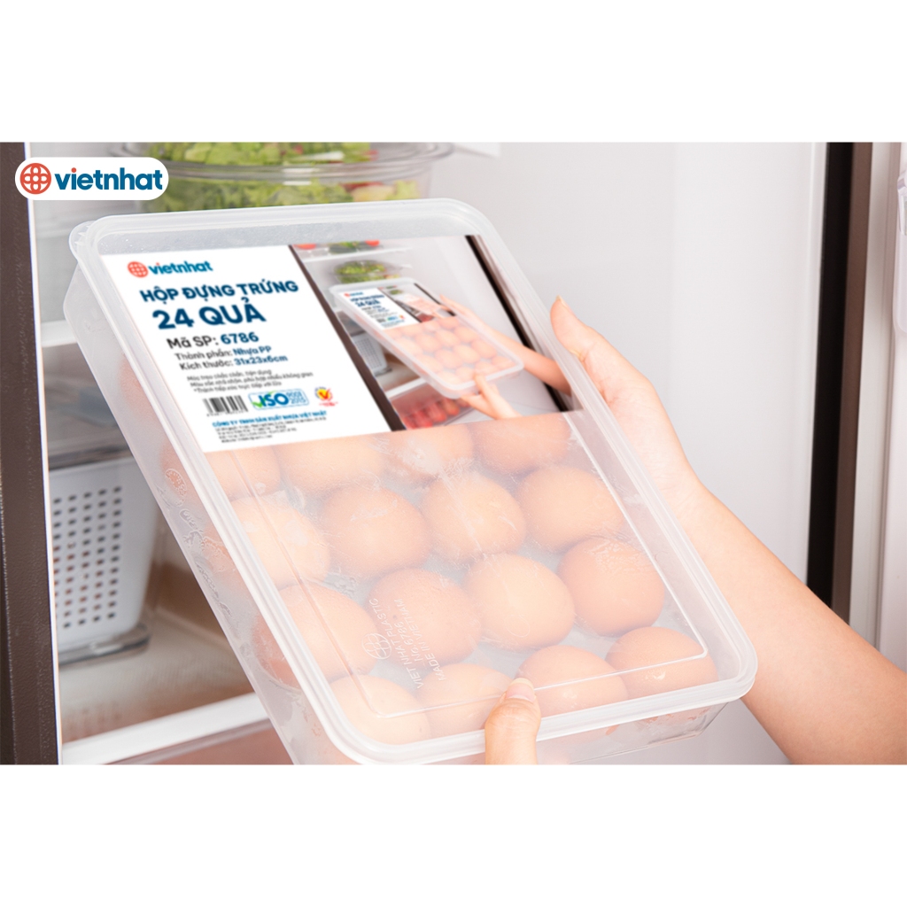 Hộp Đựng Trứng, Hộp Để Thực Phẩm Trong Tủ Lạnh Có Nắp Đậy Tiện Lợi 6786