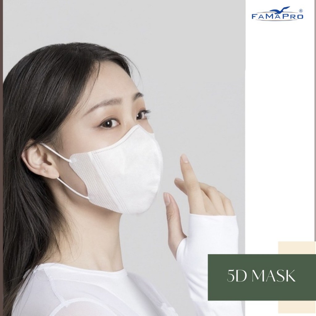 Ảnh Khẩu trang kháng khuẩn 3 lớp 5d mask Famapro size 40-60kg 4