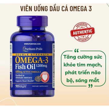 Dầu cá bổ sung EPA DHA bổ mắt, não, tim mạch, Puritan's Pride Omega-3 Fish Oil 1000mg Omega 3