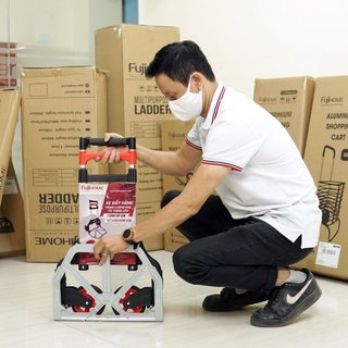 Xe kéo gấp gọn mini FujiHome HT-280 tải tọng 85kg, Hàng nhập khẩu chính hãng - Độ bền cao