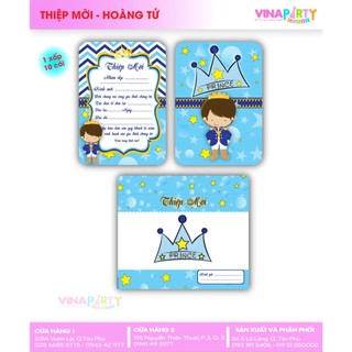 (3 mẫu ) Thiệp mời sinh nhật chủ đề bé trai Set 10 thiệp 20K