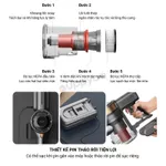Máy hút bụi không dây Deerma VC80 lực hút mạnh, Máy hút bụi cầm tay có đầu hút nệm, màn hình LED, pin tháo rời — ảnh 6