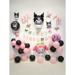 Dây treo chữ happy birthday hình thỏ kuromi trang trí sinh nhật Yến Nhi Decor