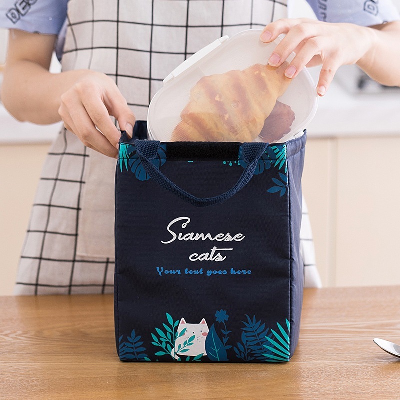Túi giữ nhiệt đựng hộp cơm bento, túi giữ nóng, lạnh cho thức ăn có quai xách tiết lợi, thiết kế độc đáo, bắt mắt