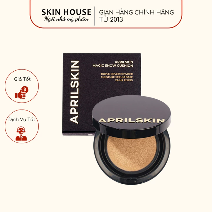 Phấn Nước April Skin Magic Snow Cushion - Phấn Nước Che Khuyết Điểm Hàn Quốc Chính Hãng