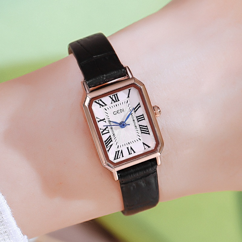 Đồng hồ nữ dây da mặt vuông thời trang vintage, đồng hồ đeo tay cường lực chống xước bảo hành 12 tháng | BigBuy360 - bigbuy360.vn