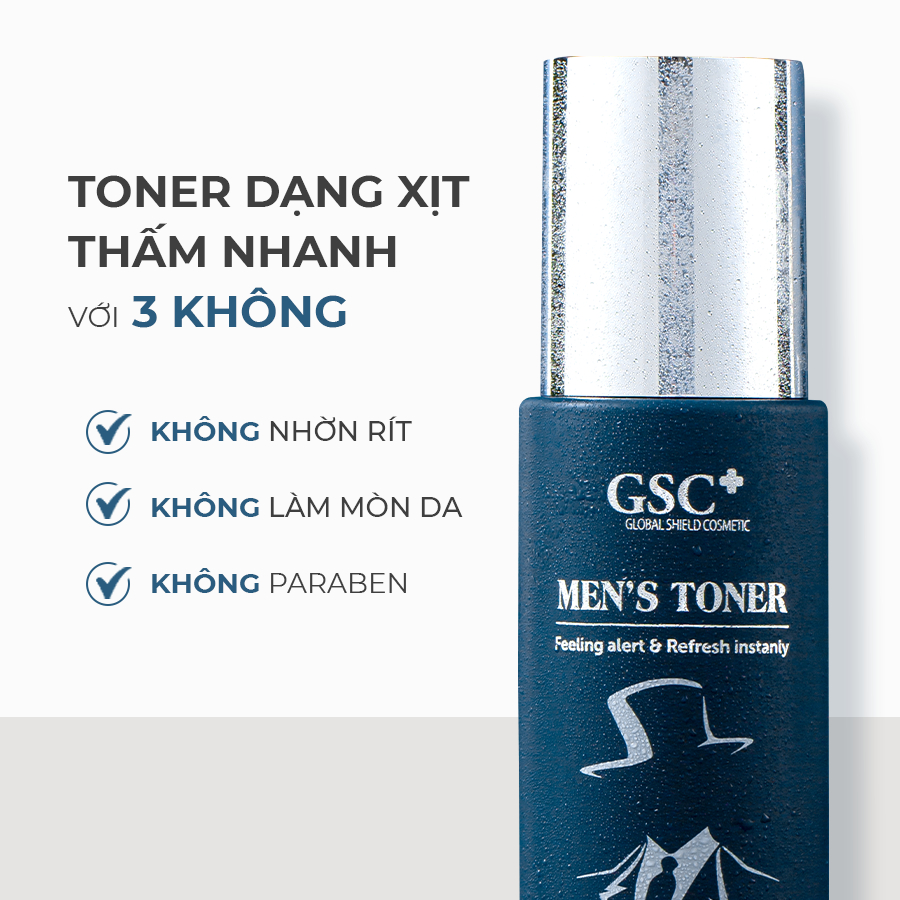 Toner Phục Hồi Cho Nam GSC Men 200ml - Dược Mỹ Phẩm Hàn Quốc Khóa Ẩm, Dịu Da Sau Cạo Râu, Bảo Vệ UV - GC078B