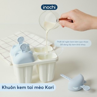 Khuôn làm kem tai thỏ/tai mèo Inochi, nhựa nguyên sinh an toàn an toàn, dễ tách kem ra khỏi vỉ