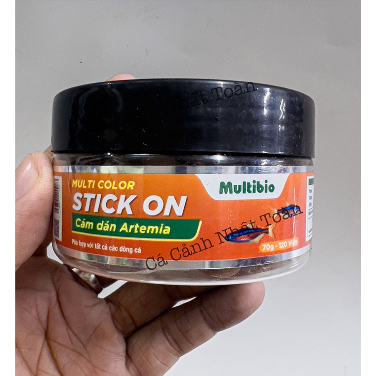 Thức Ăn Viên Dán Multibio Multi Color Stick On - Cám Dán Artemia Giúp Cá Tăng Màu (Hủ 50gram)