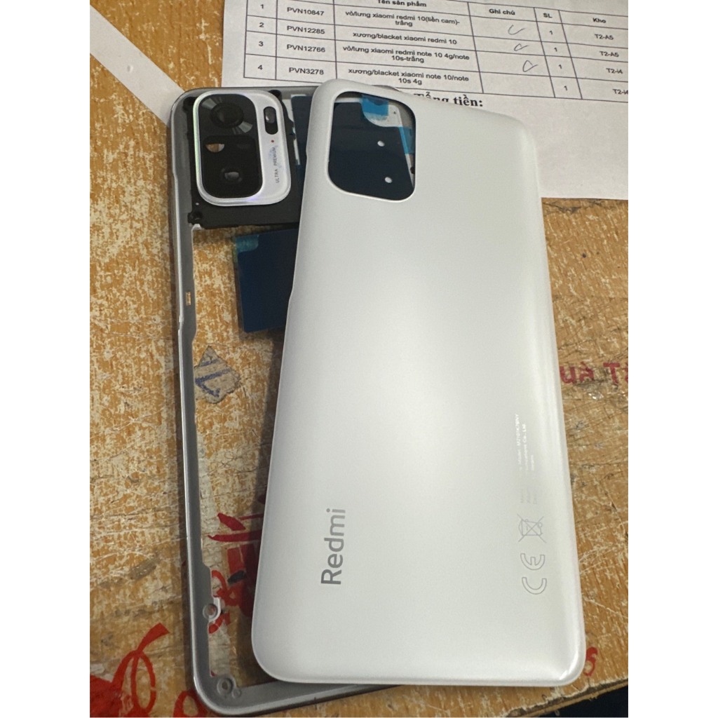 vỏ lưng xương xiaomi redmi note 10 4g/note 10s