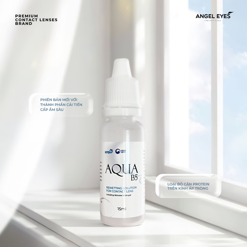 Ảnh Nước nhỏ mắt lens Aqua B5 15ml cao cấp cho mắt nhạy cảm Angel Eyes phân phối độc quyền (Nước nhỏ mắt kính áp tròng) 3