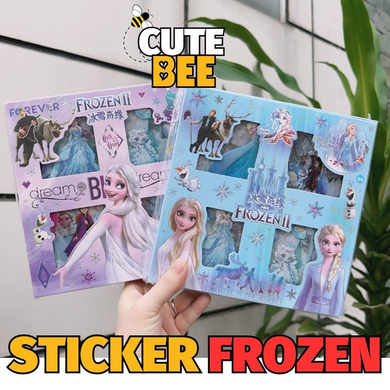 Hộp 100 tấm sticker FROZEN trong suốt cắt sẵn, họa tiết Elsa Anna nhiều ...