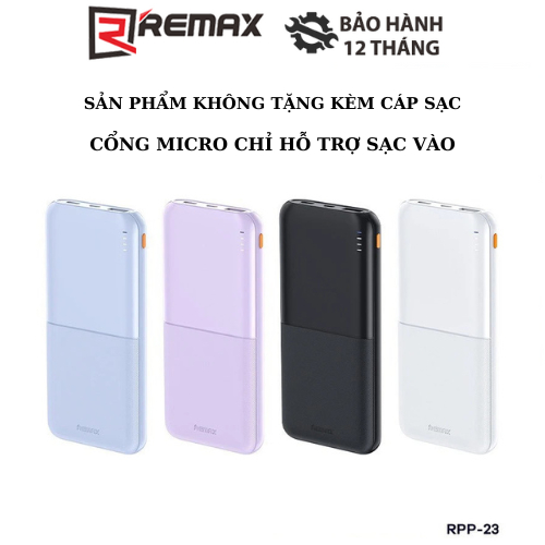 Pin Dự Phòng Sạc Remax RPP-23 10000mAh Lango II Series 2.4A Fast ...