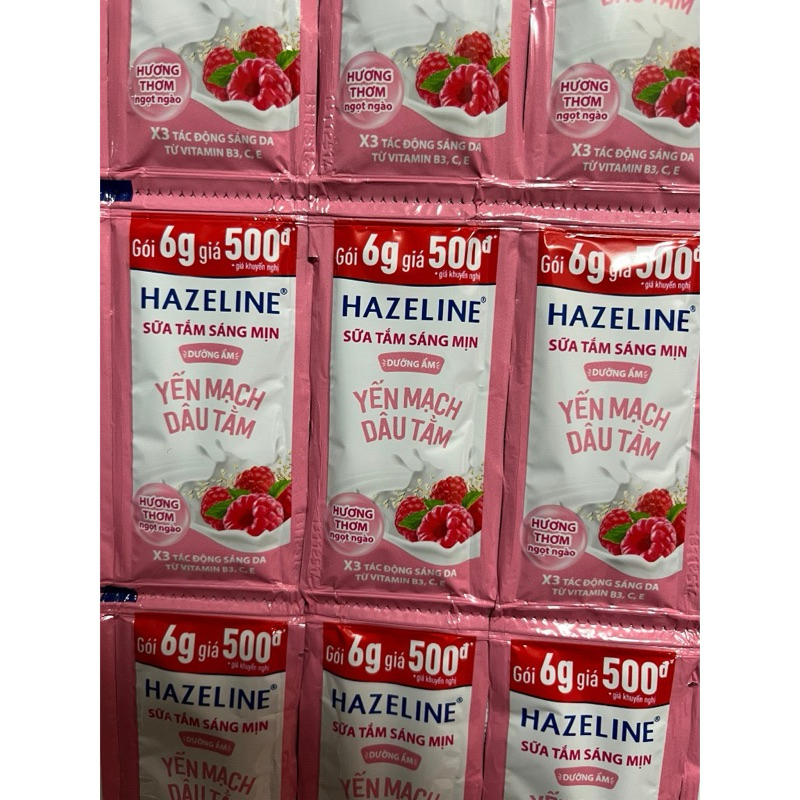 Sữa Tắm Hazeline Ong Chúa,Yến Mạch dạng gói nhỏ tiện lợi( 6g )dây 12gói.