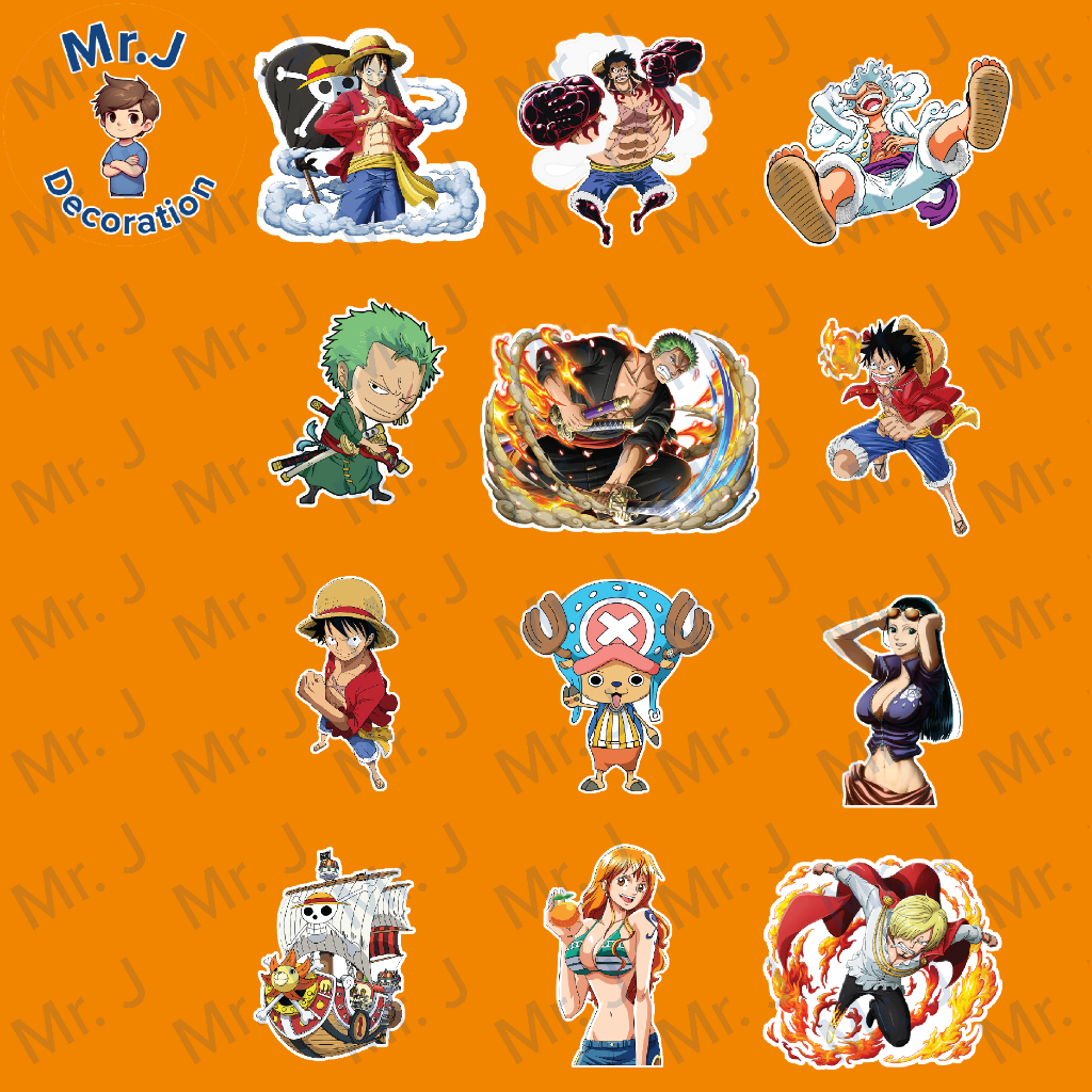 [Có 4 Set] Set 12 hình Stickers One Piece chống nước sticker dán laptop ...