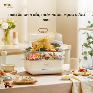Nồi hấp điện 3 tầng 12L Bear EFS-4H27E (DZG-CA2G2),Hấp bánh bao thủy nhiệt,Có xửng inox, BH 18 Tháng