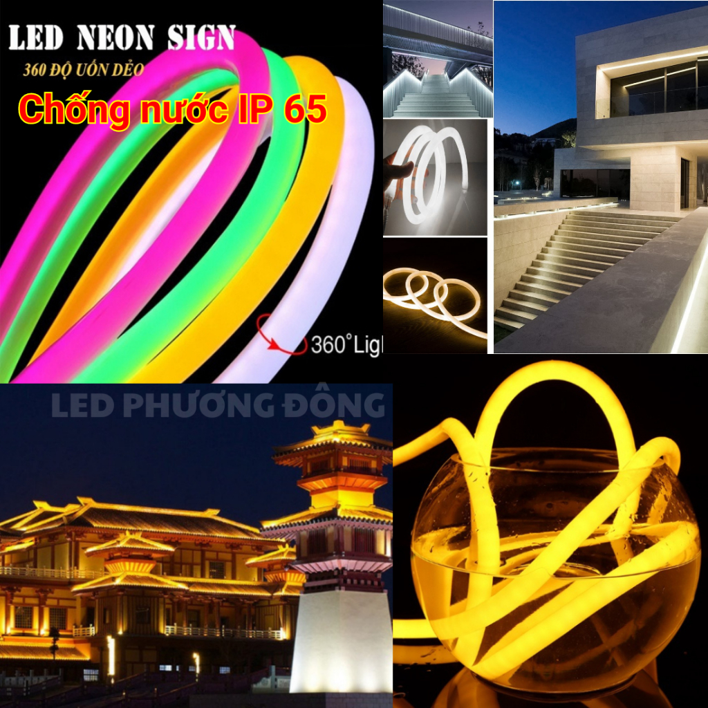 Dây LED Neon uốn dẻo 360 độ siêu sáng chống nước - Uốn chữ quảng cáo ...