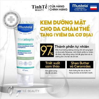 Kem Dưỡng Ẩm Mustela Cho Mặt, Da Chàm Thể Tạng (Viêm Da Cơ Địa) Mustela Stelatopia Emollient Face Cream 40ml