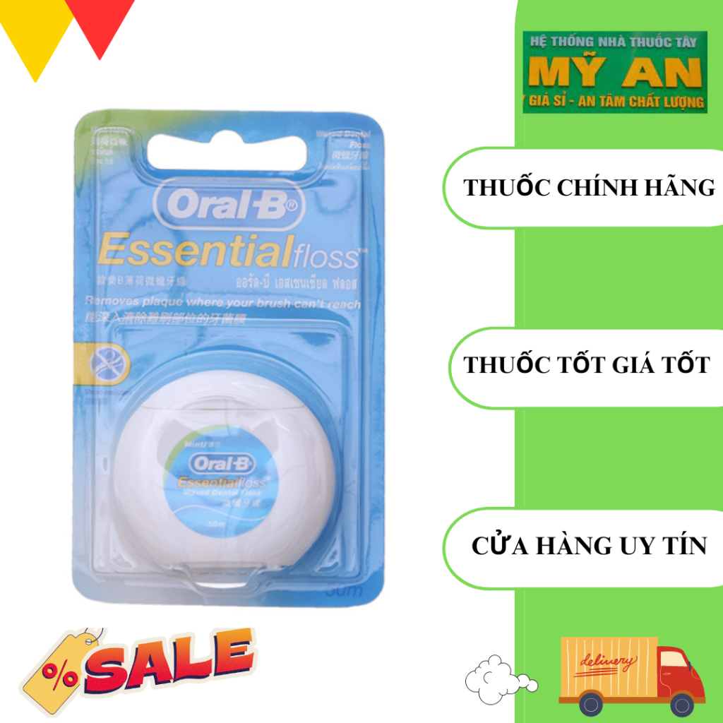 Chỉ Nha Khoa Oral-B Essential Floss Loại Bỏ Mảng Bám Răng Cuộn 50m ...