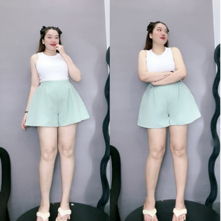 Quần đùi nữ Bigsize dáng chữ A ống rộng lưng chun co giãn chất vải mềm mịn - Q500